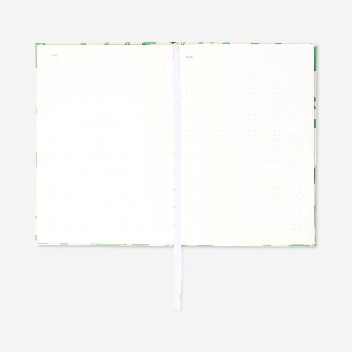 A5 green floral bullet planner from Flying Tiger Copenhagen with a decorative floral cover and lined pages inside.