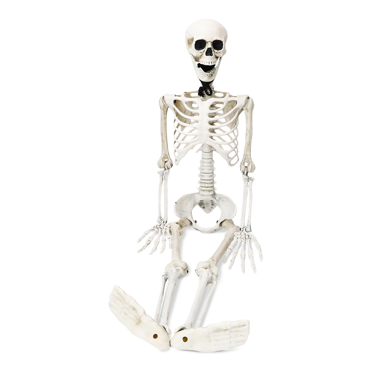 Decorative hanging skeleton gadget by Flying Tiger Copenhagen, 85 cm tall, with detailed bone structure and spooky design.