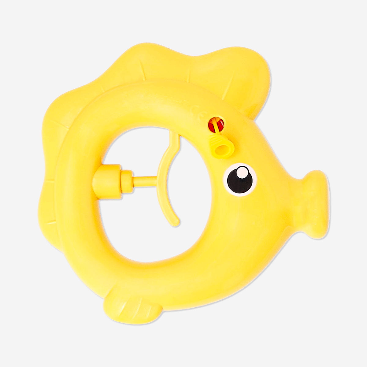 Yellow fish-shaped water blaster toy from Flying Tiger Copenhagen, designed for water play and outdoor fun.