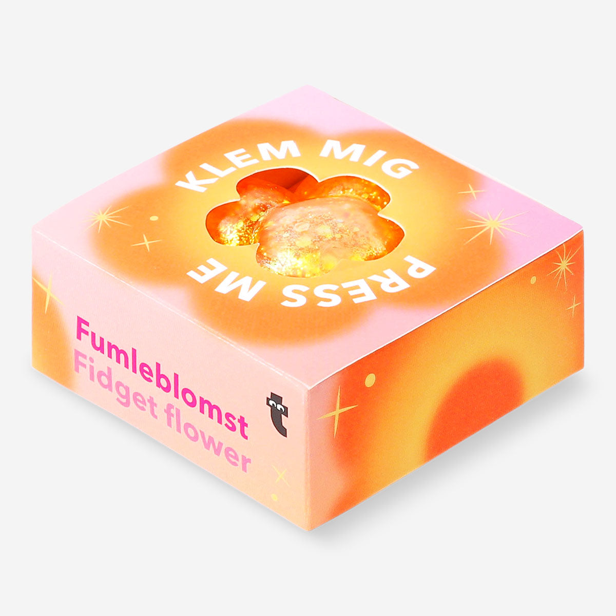 Fidget-blomst - Orange glitter