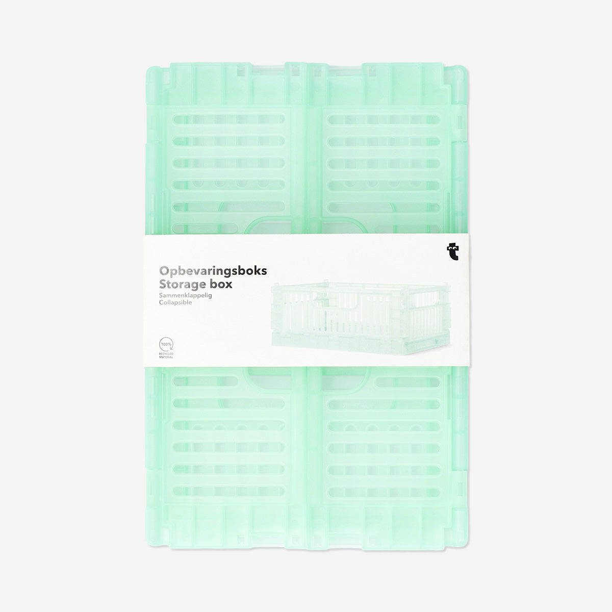 Blue transparent collapsible storage box - 22 cm