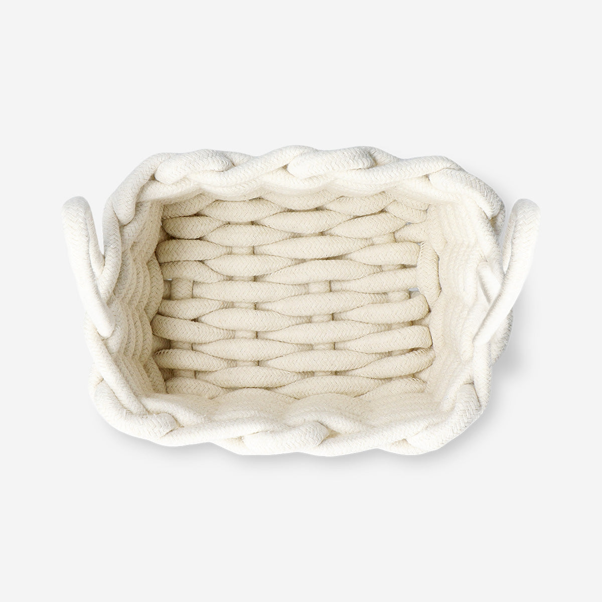 White braided rope basket - 18 cm
