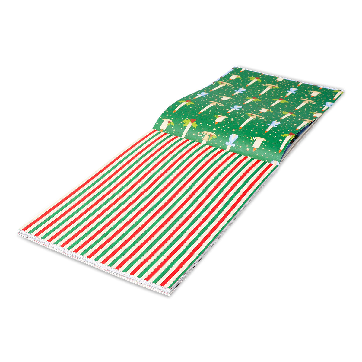 Hobby crafting paper sheets with Christmas prints from Flying Tiger Copenhagen, featuring festive holiday designs.