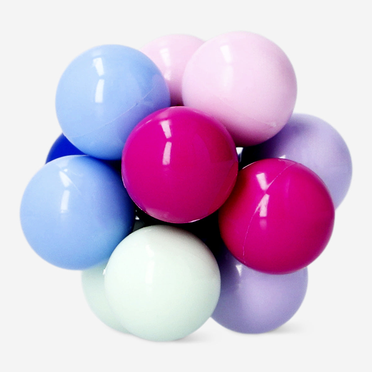 Colorful elastic fidget toy with multiple multi-colored balls, designed for stress relief and sensory stimulation by Flying Tiger Copenhagen.
