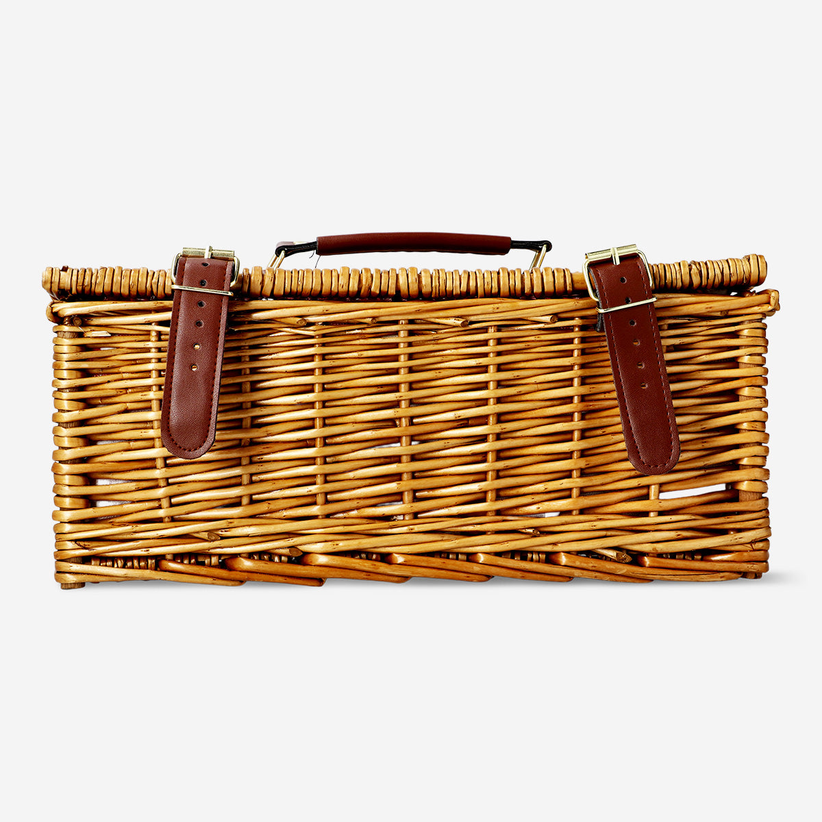 Picnic basket with cutlery and lid