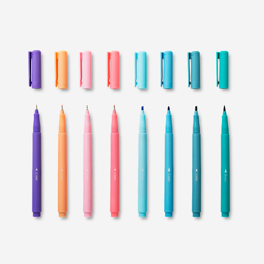 Drawing pens in tin box - 8 pcs