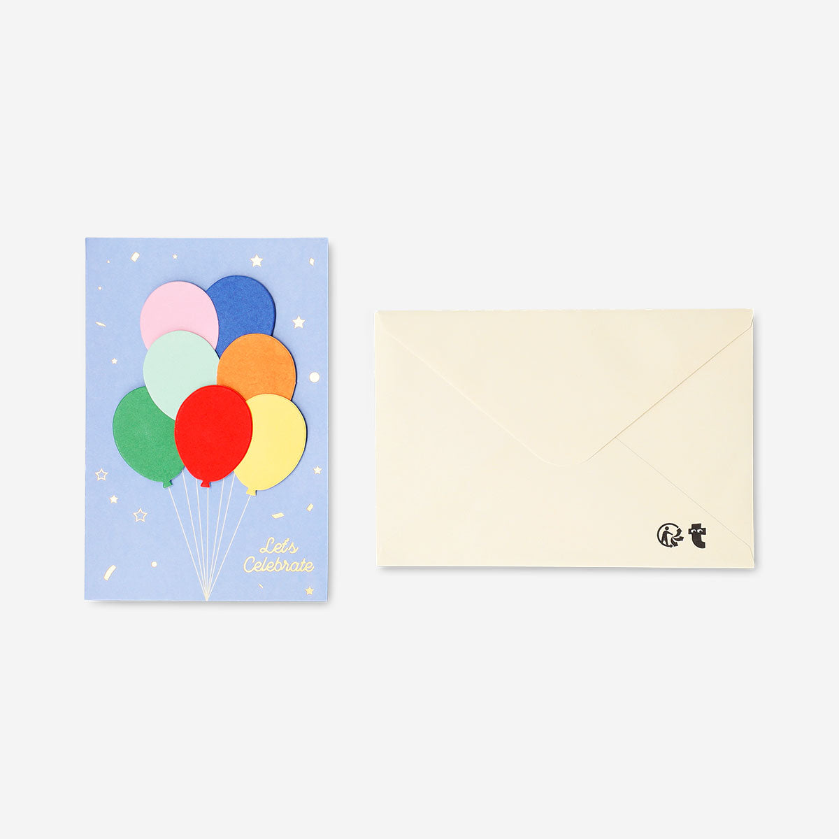 Office greeting card featuring colorful balloons, by Flying Tiger Copenhagen, with cheerful balloon illustrations for celebrations.