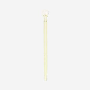 Gold ballpoint pen with pearl topper, Flying Tiger Copenhagen office stationery, stylish and elegant writing accessory.