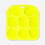 Flying Tiger Copenhagen ice cube tray with mixed fruit-shaped molds for fun, colorful frozen fruit ice cubes in the kitchen.
