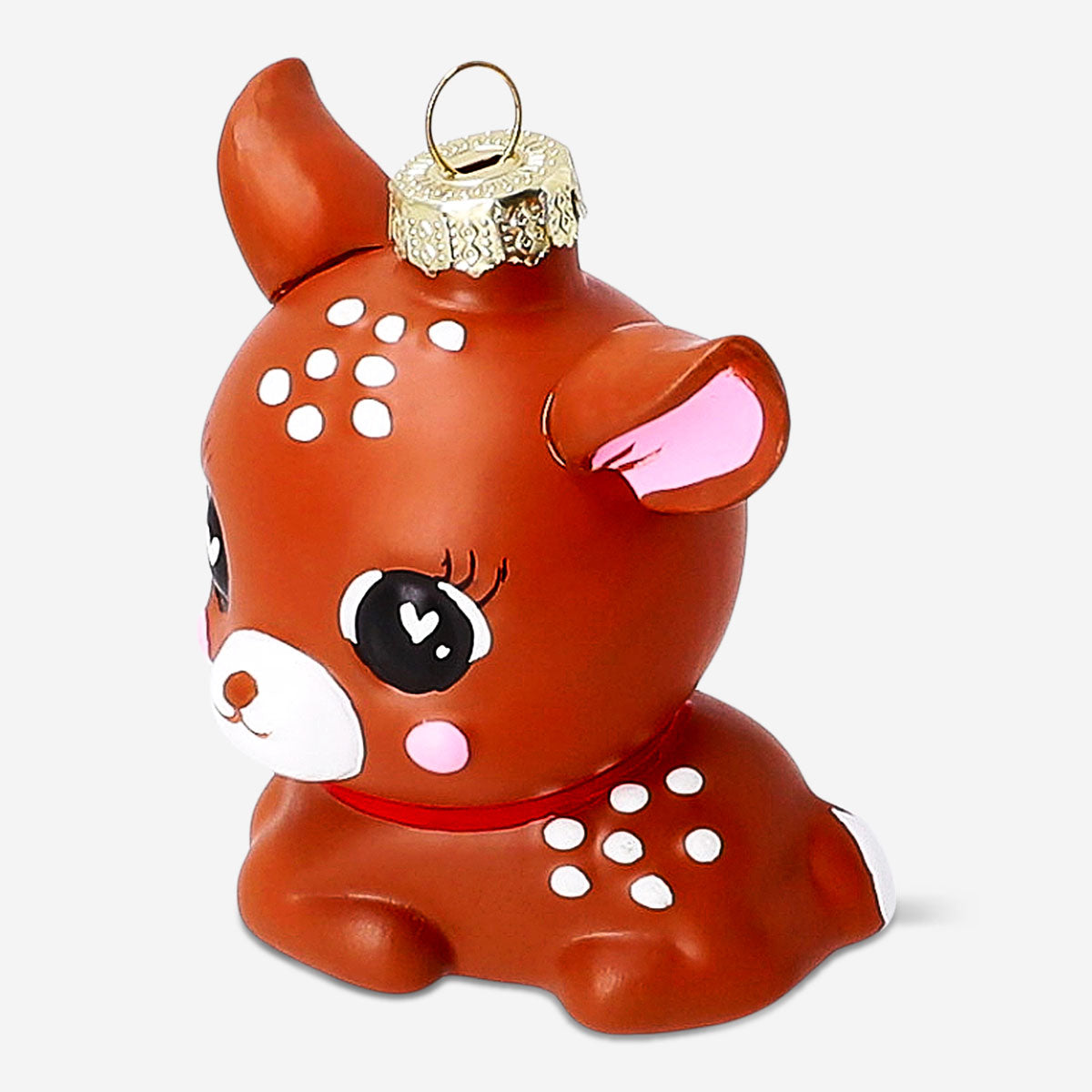 Flying Tiger Copenhagen deer-shaped ceramic bauble for home decor, featuring a minimalist design and natural wood finish.