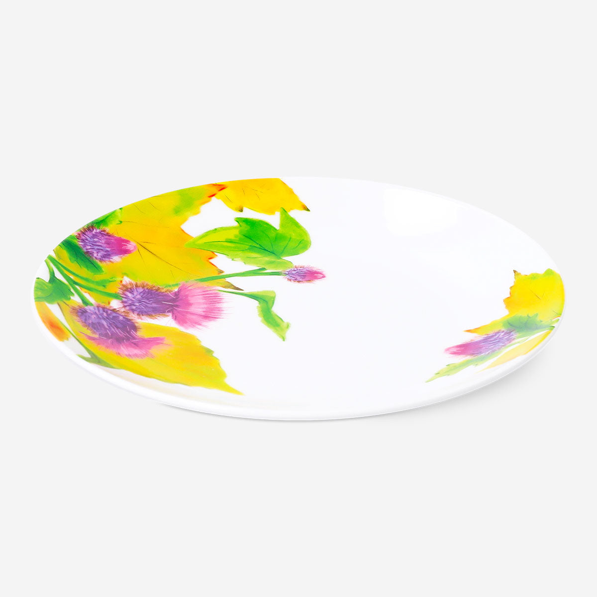 19cm ceramic kitchen plate with autumn print by Flying Tiger Copenhagen, featuring vibrant fall leaf designs.