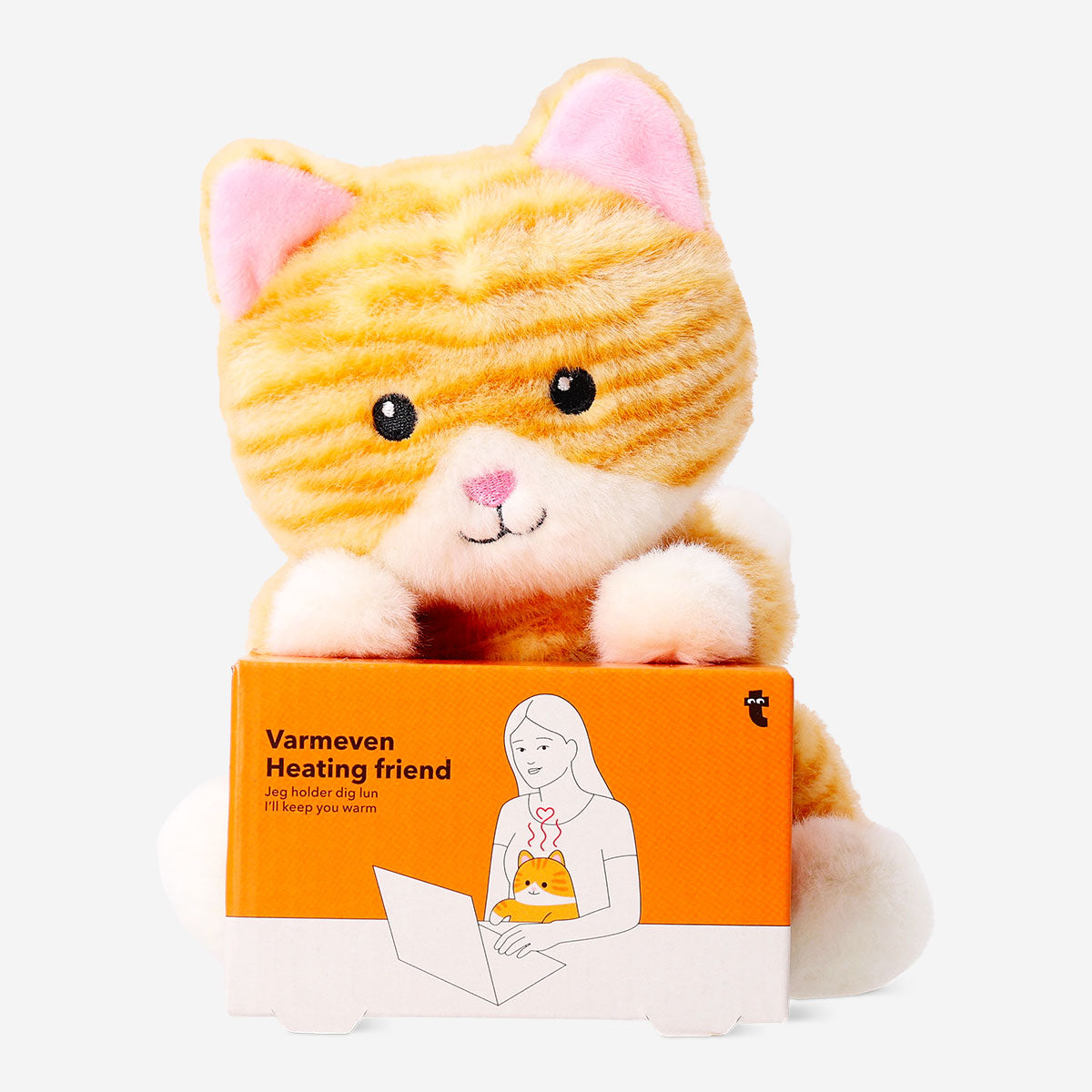 Flying Tiger Copenhagen plush toy featuring a cozy tabby cat design, soft fabric with detailed striped fur and cute facial features.