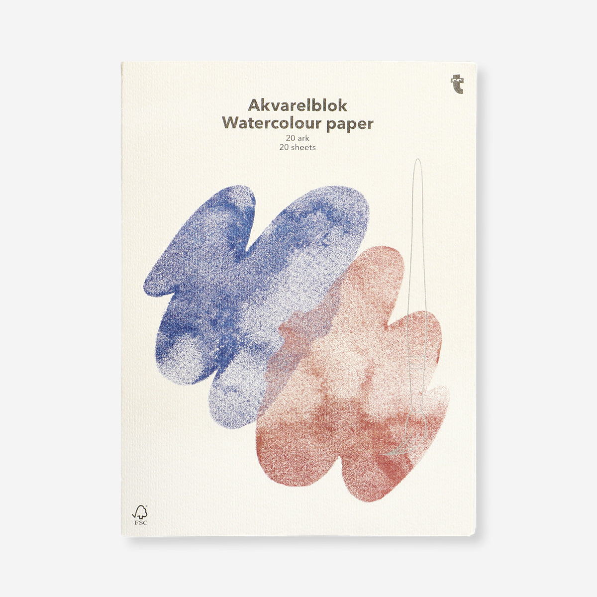 Watercolour paper pad by Flying Tiger Copenhagen, 18x24 cm, ideal for hobby painting and artistic projects.