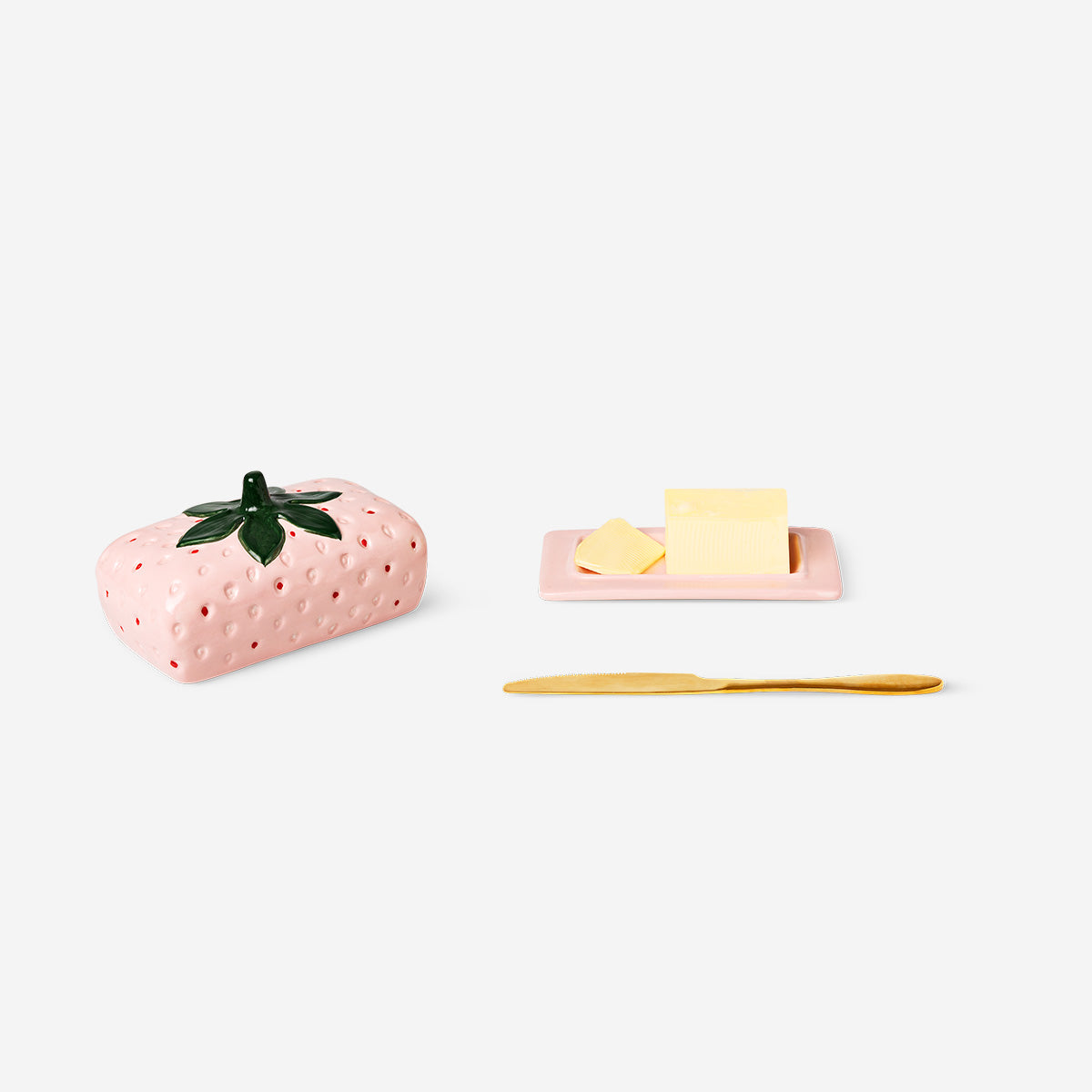 Pink strawberry butter tray
