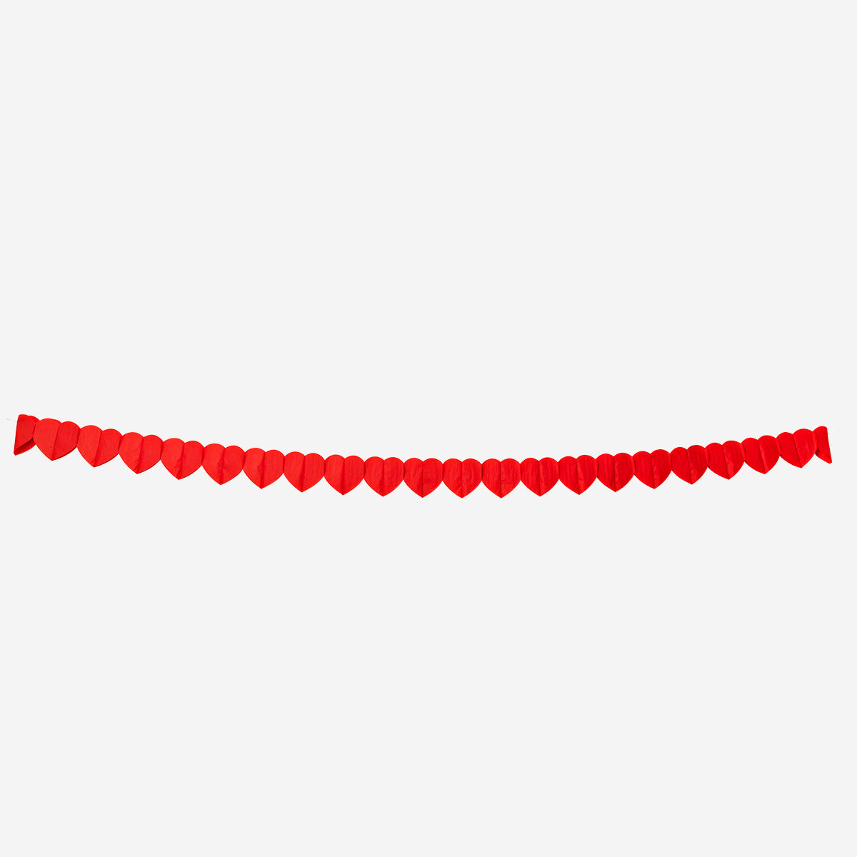Red hearts paper garland - 300 cm