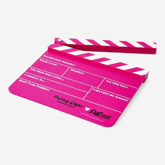 RuPaul's Drag Race x Flying Tiger Copenhagen - Claquete rosa com giz