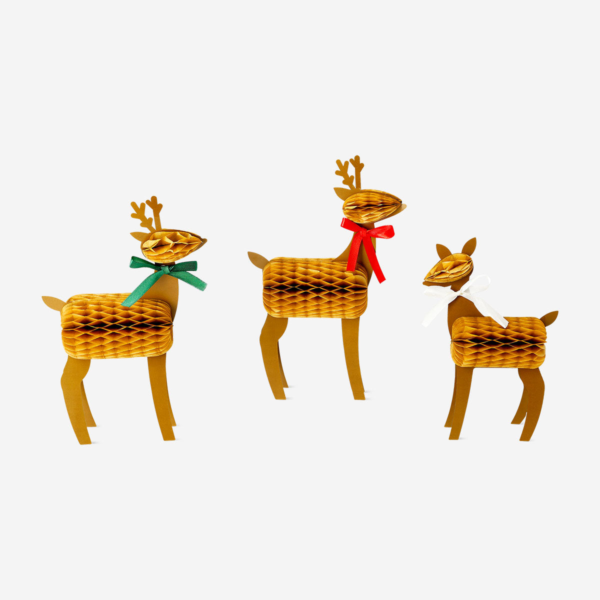 Honeycomb reindeers for table decoration - 3 pcs