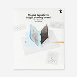 Flying Tiger Copenhagen magic drawing board, a colorful hobby toy with a stylus for creative drawing and erasing on a reusable surface.