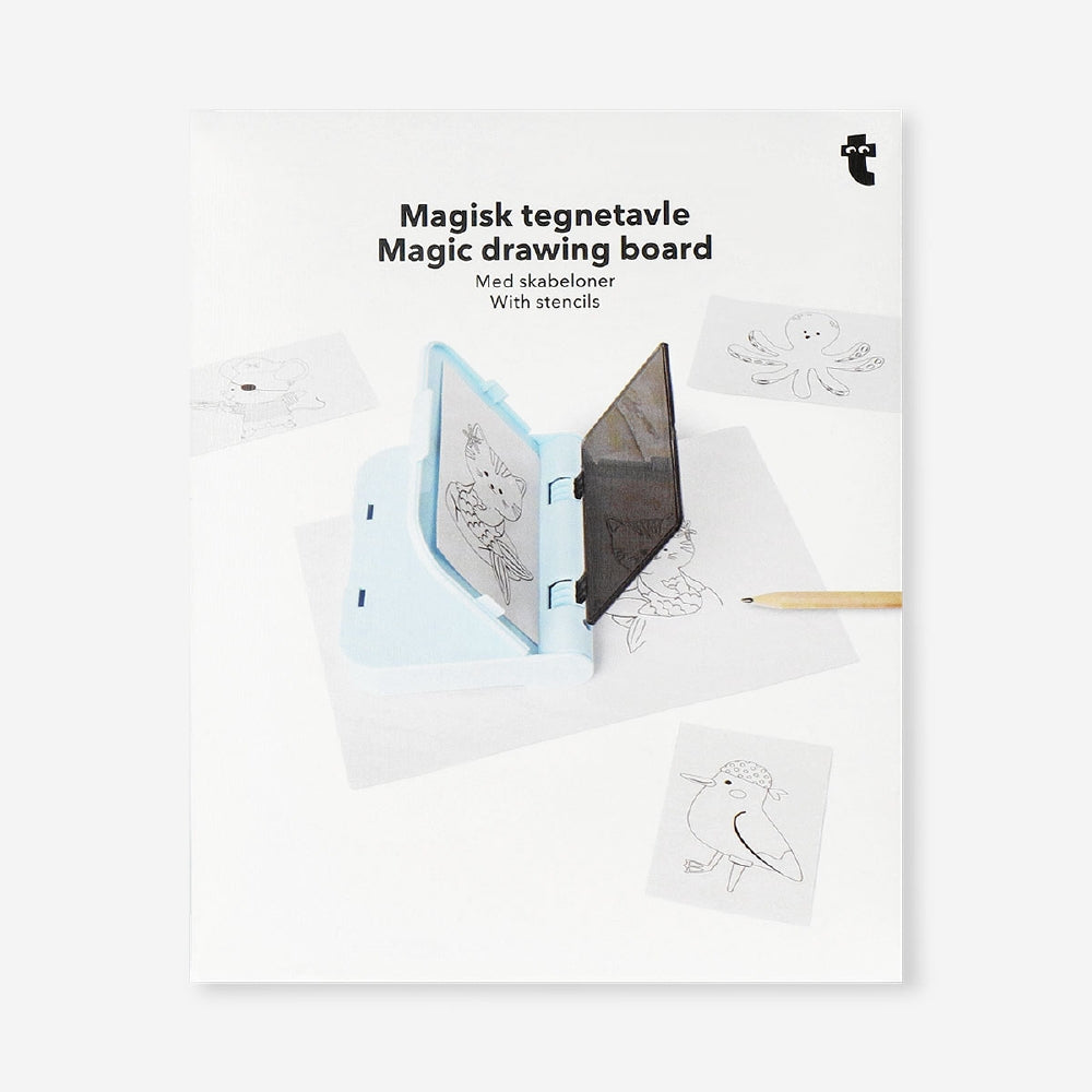 Flying Tiger Copenhagen magic drawing board, a colorful hobby toy with a stylus for creative drawing and erasing on a reusable surface.