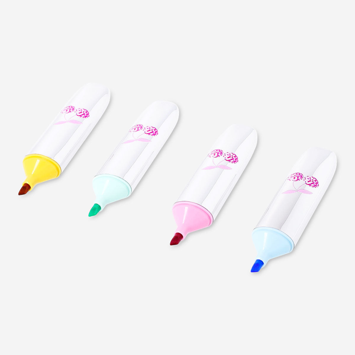 Highlighters in silver cases - 4 pcs