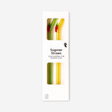 Two glass straws with colorful chilli decorations, designed for kitchen use by Flying Tiger Copenhagen.