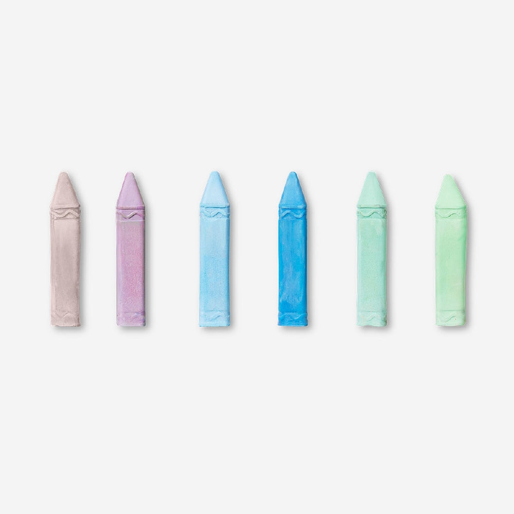 Set of 12 colorful pavement chalks by Flying Tiger Copenhagen, ideal for outdoor drawing and creative play.
