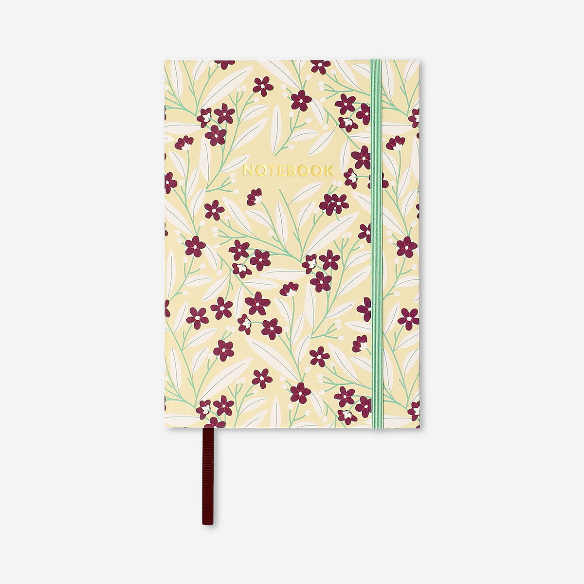 A5 floral notebook from Flying Tiger Copenhagen with colorful floral cover and lined pages for office use.