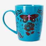 Blue gothic print ceramic mug from Flying Tiger Copenhagen, 340 ml kitchen drinkware with intricate gothic design.