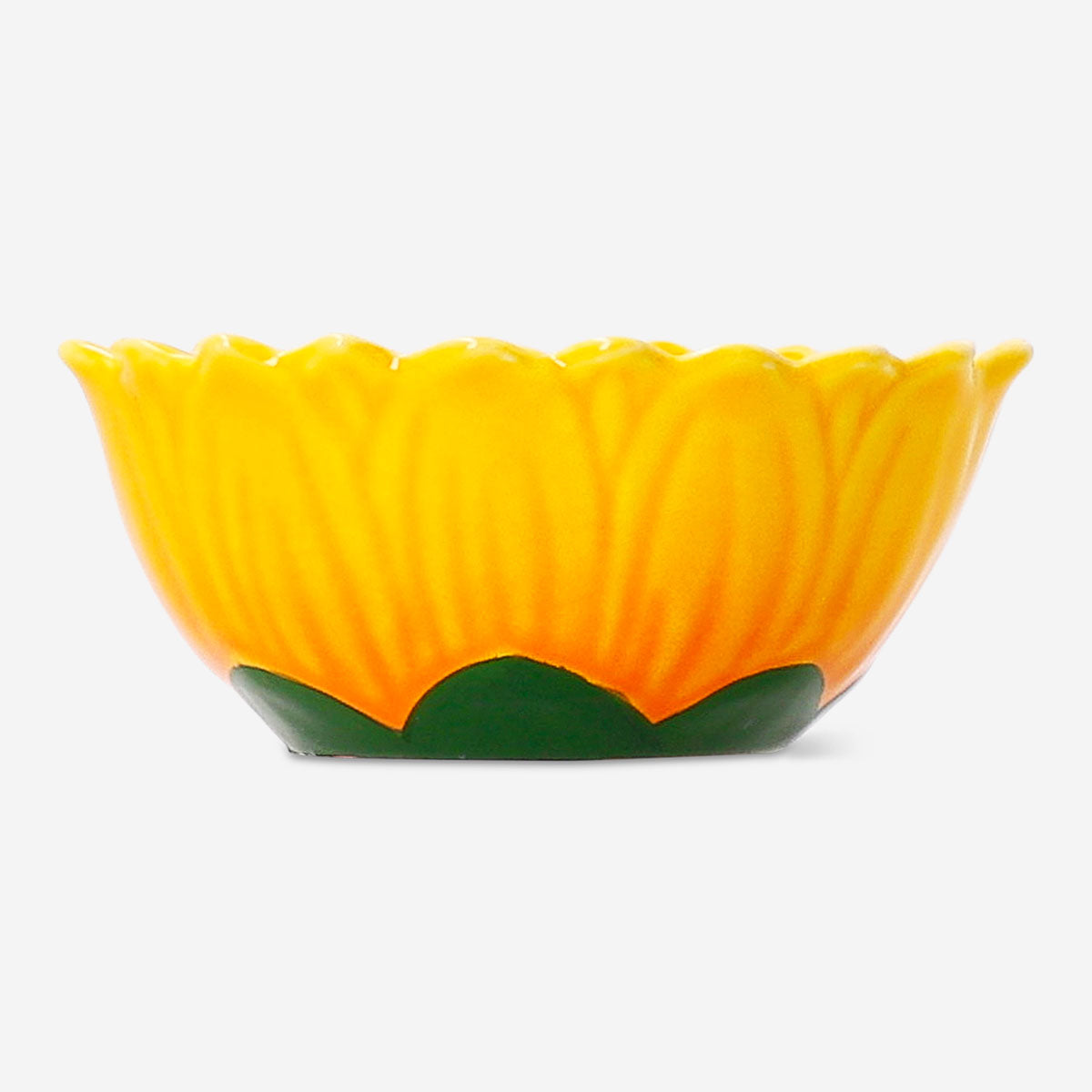 Small ceramic kitchen bowl with embossed sunflower design, 9 cm, by Flying Tiger Copenhagen for decorative or serving use.