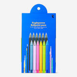 Set of 12 Flying Tiger Copenhagen ballpoint pens with refills, black ink, ideal for office writing and note-taking.