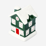 LED ceramic gingerbread house in green - 9 cm