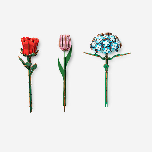 DIY wooden bouquet - 3 pcs