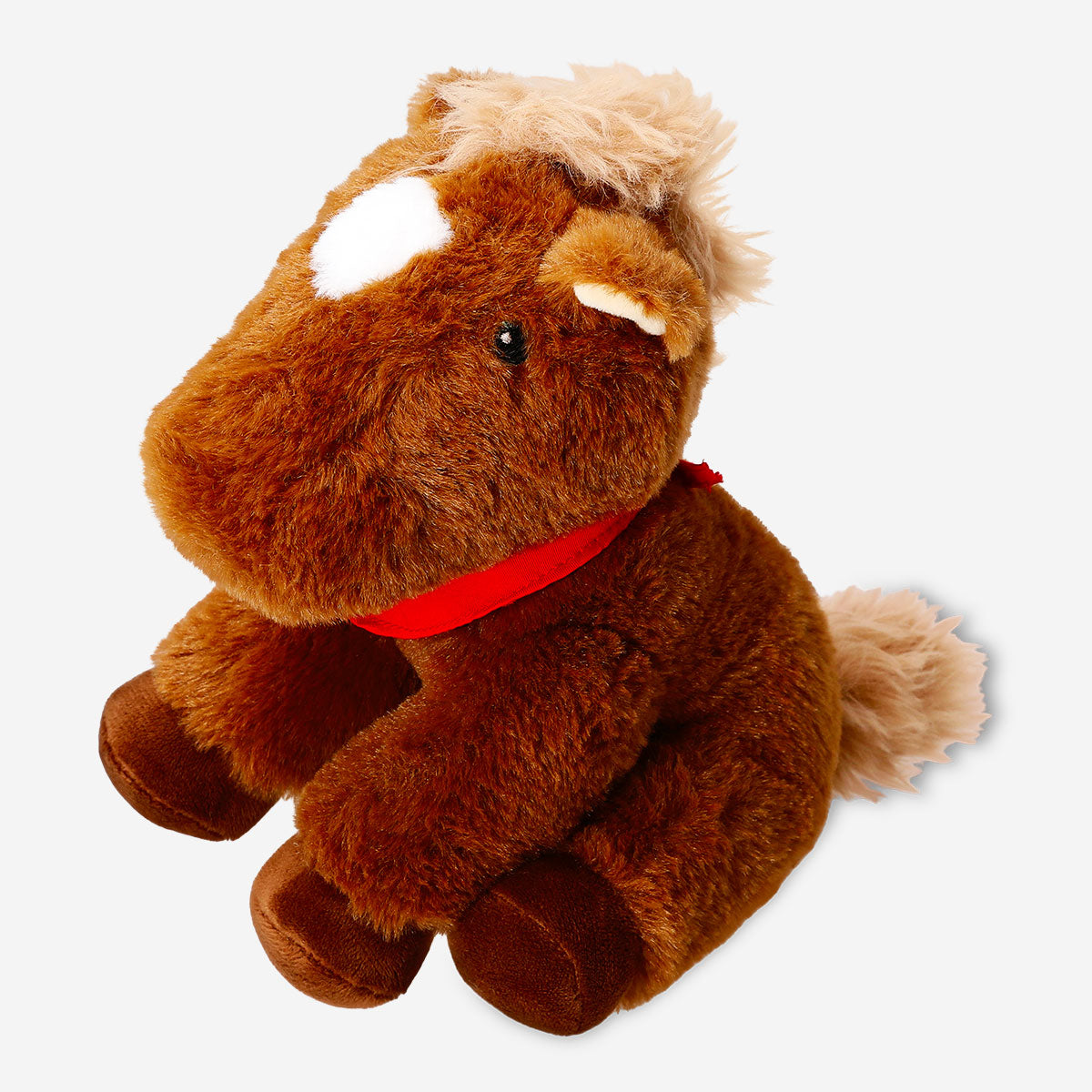 Flying Tiger Copenhagen plush horse toy wearing a bandana, soft and cuddly, ideal for children or collectors.