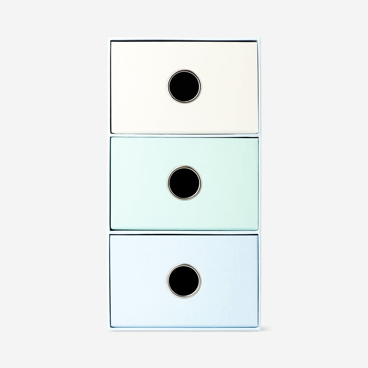 Blauer Schreibtischaufräumer mit Schubladen