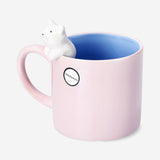 Pink mug with 3D cat - 465 ml