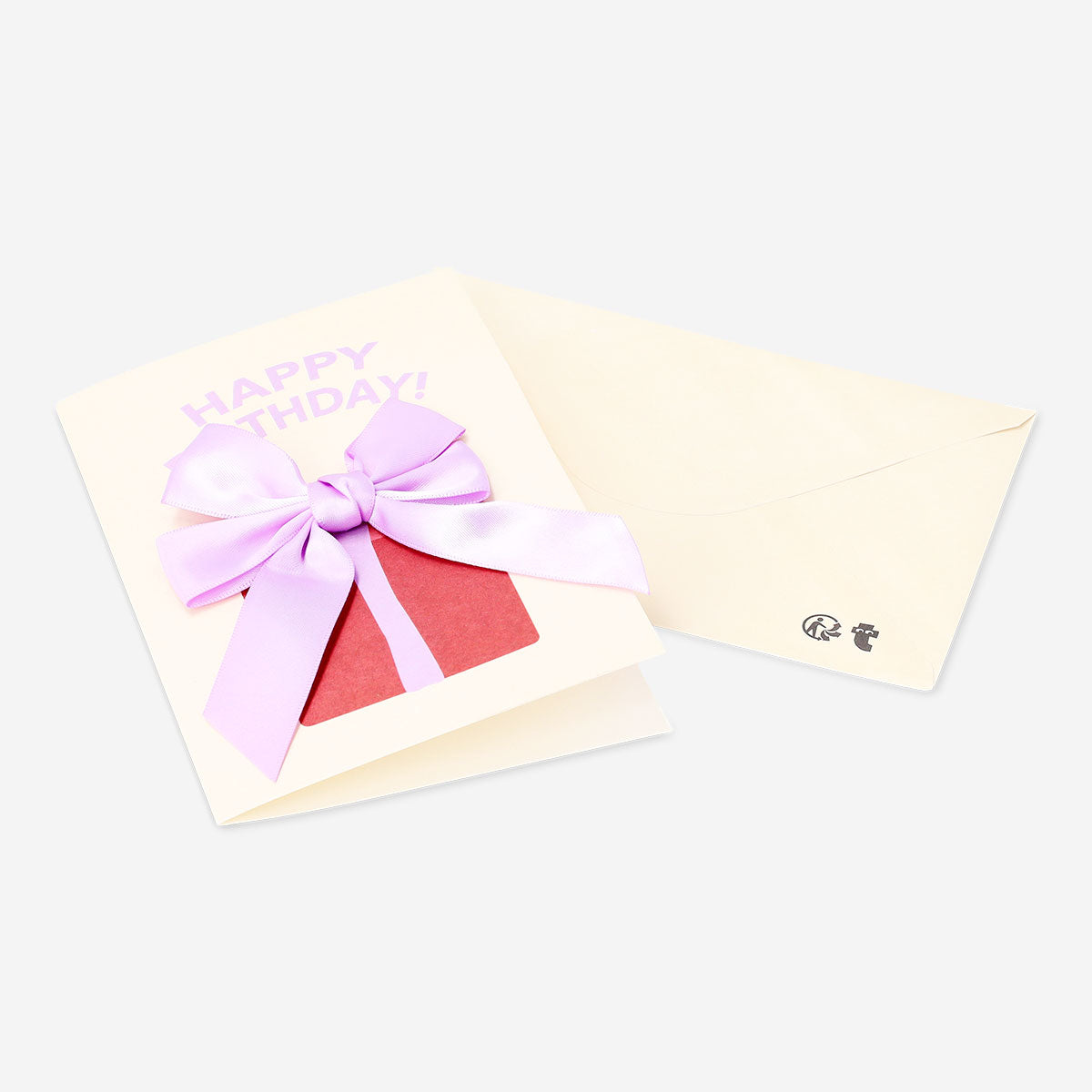 Flying Tiger Copenhagen birthday card with ribbon, featuring colorful office-themed design, perfect for gifting on special occasions.