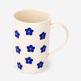Flying Tiger Copenhagen pink flower 570 ml kitchen mug with floral design and comfortable handle.