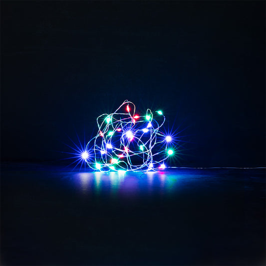 String lights with multi coloured lights - 330 cm