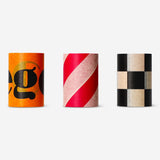 Set of three RuPaul's Drag Race x Flying Tiger Copenhagen runway decoration tapes, vibrant gadget accessories on a flat surface.