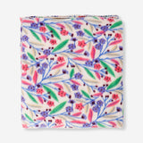 Flying Tiger Copenhagen floral fleece blanket with colorful flower pattern, 180x130 cm, soft and cozy for home use.