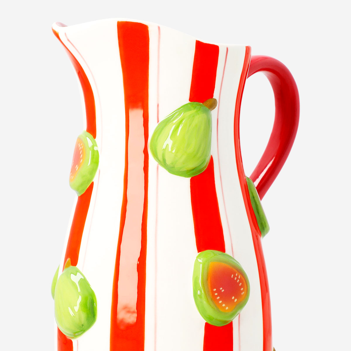 Ceramic kitchen jug with embossed guava design, 1.2L, by Flying Tiger Copenhagen, featuring a decorative and functional vessel.