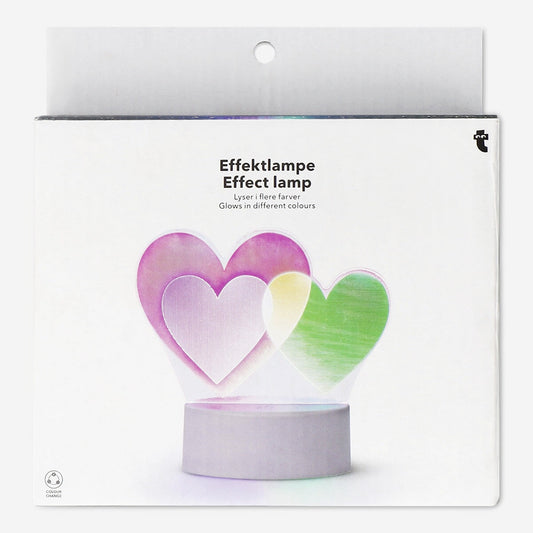 3d heart multi coloured effect lamp