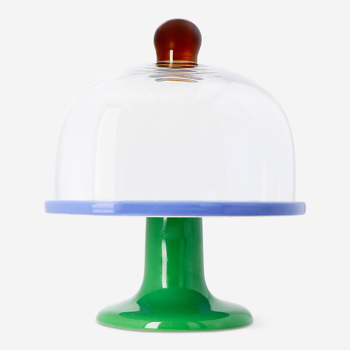Flying Tiger Copenhagen 25cm glass lid cake stand with clear cover, perfect for displaying desserts and baked goods in the kitchen.