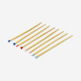 Wood chopsticks with heart toppers - 4 pcs