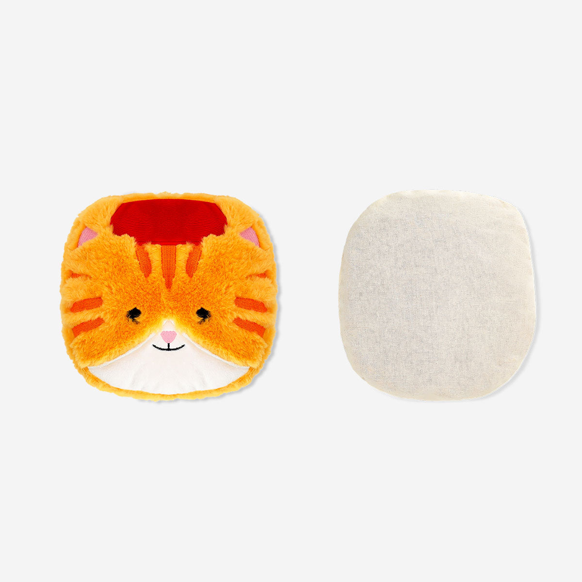Flying Tiger Copenhagen heating pillow featuring a cozy tabby cat design, perfect for personal care and warmth.