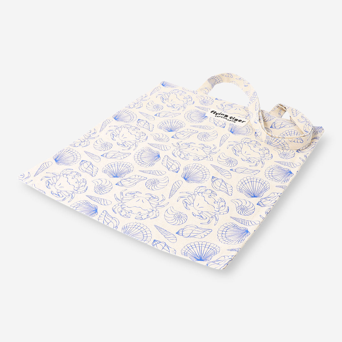 Coastal-themed textile tote bag with ocean-inspired design, lightweight fabric, perfect for casual carrying, by Flying Tiger Copenhagen