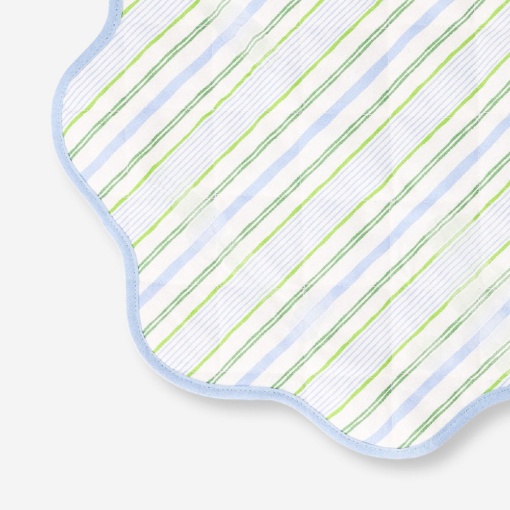 Round quilted placemat with striped pattern, 40 cm, from Flying Tiger Copenhagen, perfect for kitchen table settings.