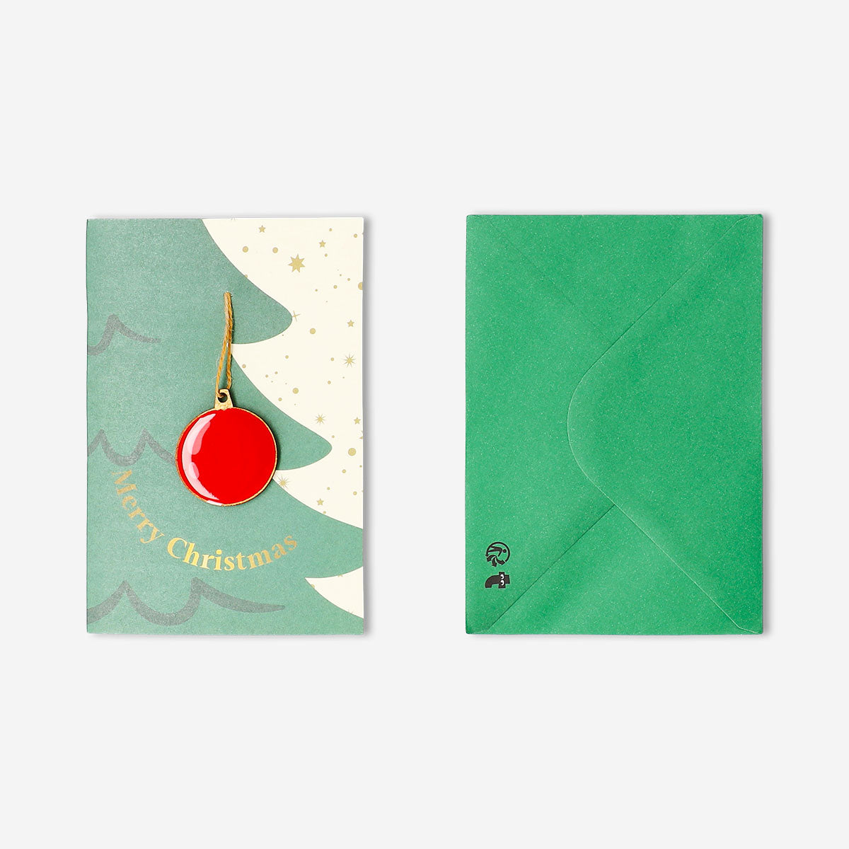 Office Christmas card featuring a decorated Christmas tree with ornaments, by Flying Tiger Copenhagen.