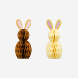 Honingraat paashaasjes papieren decoratie - 2 stuks