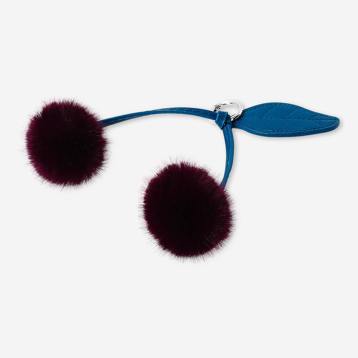 Soft plush cherry keyring from Flying Tiger Copenhagen featuring a textile design with a bright red cherry and green leaf details.